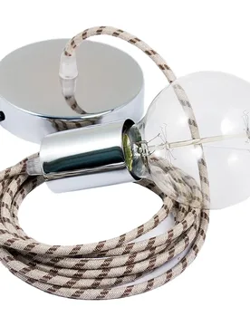 Cables Suspension Luminaire Rd54 Stripes 50 Cm Anthracite / Chrome Plated One Size - Creative - FashionsVida