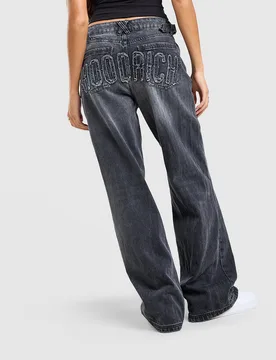 Womens Mono Applique Jeans - Nero, nero nero Donna taglia 10 - Hoodrich - FashionsVida
