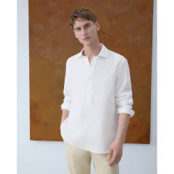 Camisa polera 100% lino de hombre
