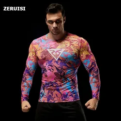 Men's Compression Polyester Long Sleeve T Shirt Premium Fitness Wear Sports Training MoistureWicking Design