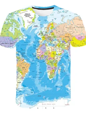 Interesting World Nautical Map 3D Printed Streetwear Men and Women Harajuku Short Sleeve T-shirt Oversized T-shirt Casual Top - Aliexpress - FashionsVida