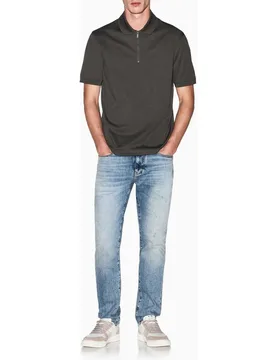 Polo de hombre manga corta con cierre cremallera - Armani Exchange - FashionsVida