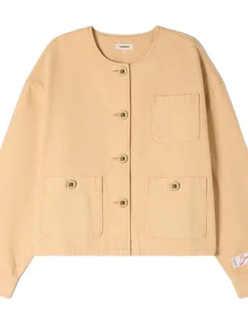 Cazadora vaquera de mujer recta con escote redondo - sandro - FashionsVida