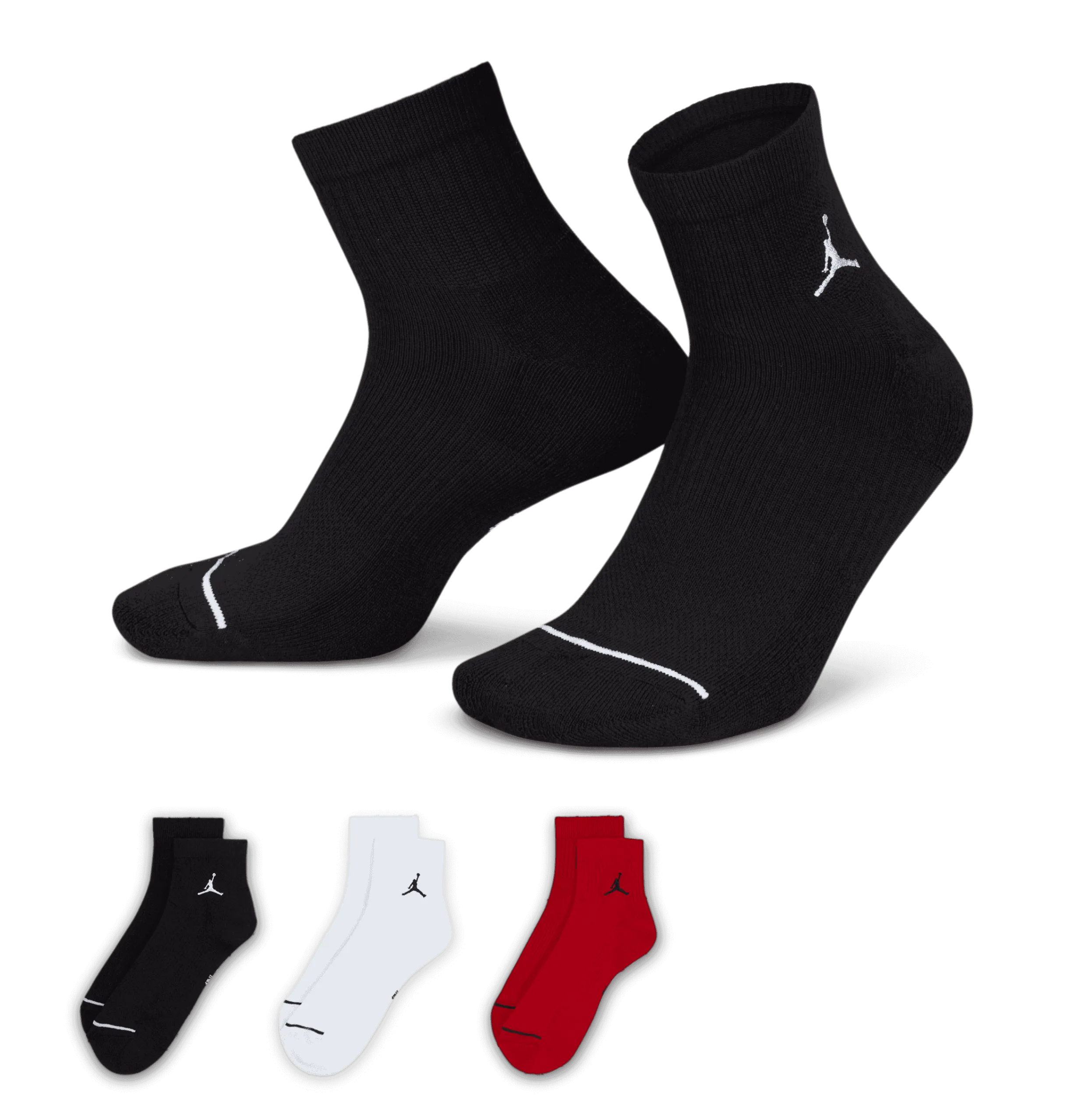 Ankle Socks 3er-Pack Black / White / Red L Herren - Jordan - FashionsVida