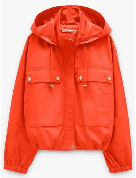 Chaqueta de mujer 100% algodón con capucha y cordones ajustables - Parfois - FashionsVida