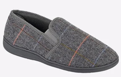 Kenny Mens Slippers - Grey Rubber - Size Uk 11
