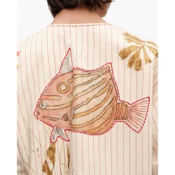 Chaqueta de mujer 100% algodón de rayas