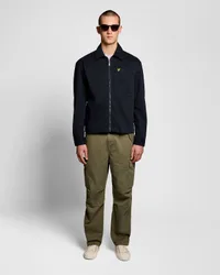 Mens Zip Overshirt In Dark Blue Cotton - Size X-Large