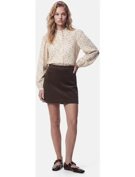 Falda mini de pana de mujer - Pieces - FashionsVida