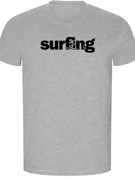 T-shirt à Manches Courtes Word Surfing Eco Heather Grey S - Kruskis - FashionsVida