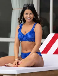 Sicily Polka Dot Wired Bikini Top Blue Mix female