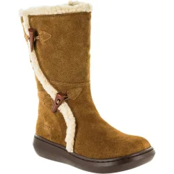 Womens Slope Mid Calf Warm Lined Winter Boots - Brown Rubber - Size 5 (Uk Shoe)