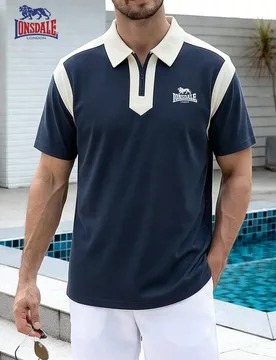 The new LONSDALE printed fashion summer polo shirt is casual, sporty, comfortable and quick-drying. It features a denim patch an - Aliexpress - FashionsVida
