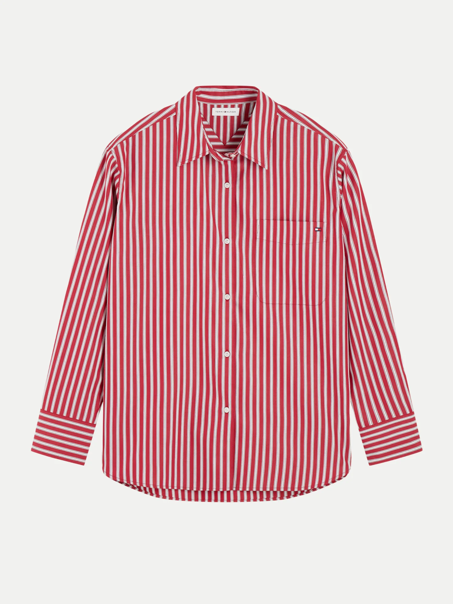 Oversized Hemdbluse mit Streifen Rot 38 - Tommy hilfiger - FashionsVida