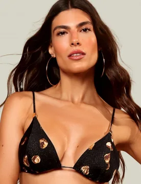 Top de bikini triángulo estampado con relleno - Karla Vivian - FashionsVida