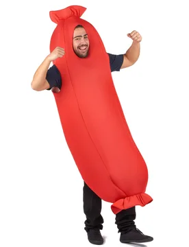 Witziges Würstchen Bockwurst Kostüm Erwachsene rot - KARNEVAL-MEGASTORE - FashionsVida