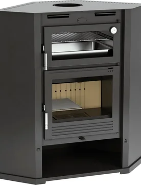 Estufa Leña Rincón Horno Envolvente en Inox. M-107 RT Bandeja Horno de 45 cm - FM CALEFACCIÓN - FashionsVida