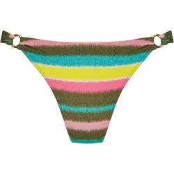 Braga de bikini de altura media y estampada con lurex