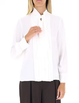 I BLUES Blusa misto seta BIANCO 48 - I Blues - FashionsVida