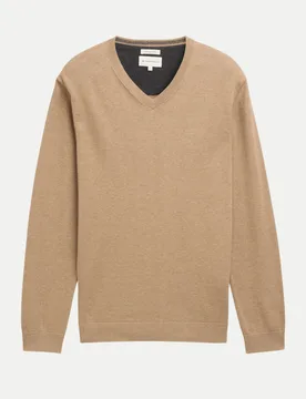 Regular-Fit Strickpullover Beige XL - Tom Tailor Casual - FashionsVida