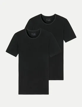T-Shirt 2er-Pack Schwarz M - Schiesser - FashionsVida