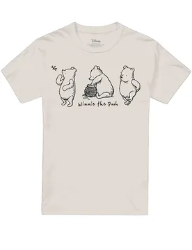 Unisex Winnie The Pooh Classic Pooh Bear Outlines T-Shirt, Natural in Beige Size: 2XL - Beige - Size: 2XL - Disney - FashionsVida