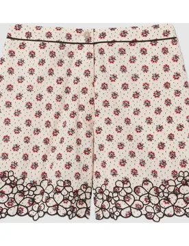 Short de mujer popelina algodón bordado floral en contraste - CLAUDIE PIERLOT - FashionsVida