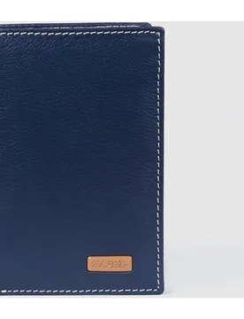 Cartera de hombre de piel marrón pespunteada - El Potro - FashionsVida
