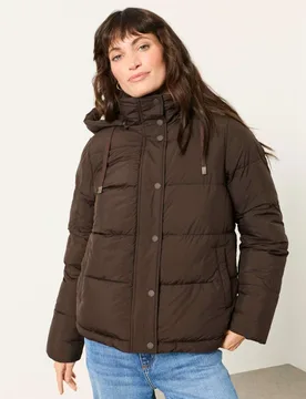 Cropped Puffer Coat Chocolate female - Fatface - FashionsVida