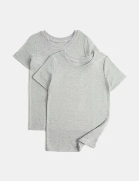 Pack Heatgen™ Thermal Tops (2-14 Yrs) Grey Marl male - M&S - FashionsVida