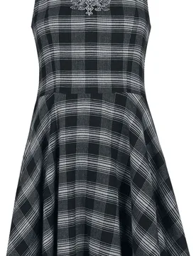 Kurzes Kleid - Pagan Roots Checked Dress - S bis XXL - für Damen - Größe S - schwarz - Frauen - female - Black Premium by EMP - FashionsVida