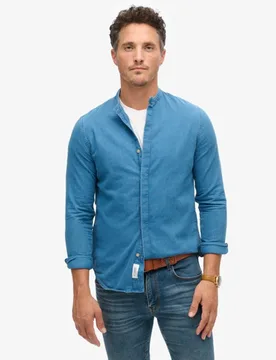 Superdry Herren The Merchant Store - Henley Indigo-hemd Blau - Größe: Xxl - 79.99 - FashionsVida
