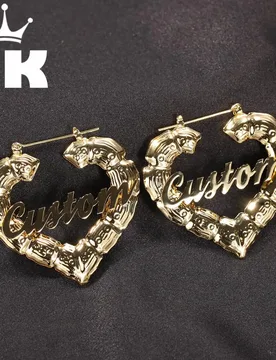 Stainless Stud Earring for Men Ladies DIY Letter Earring 50mm Diameter Iced-out Stainless Letter Large Earrings - Aliexpress - FashionsVida