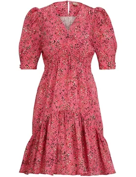 Womens Dizziano V-Neck Short Sleeve Mini Dress In Open Misc - Pink - Size 6 Uk - BOSS - FashionsVida