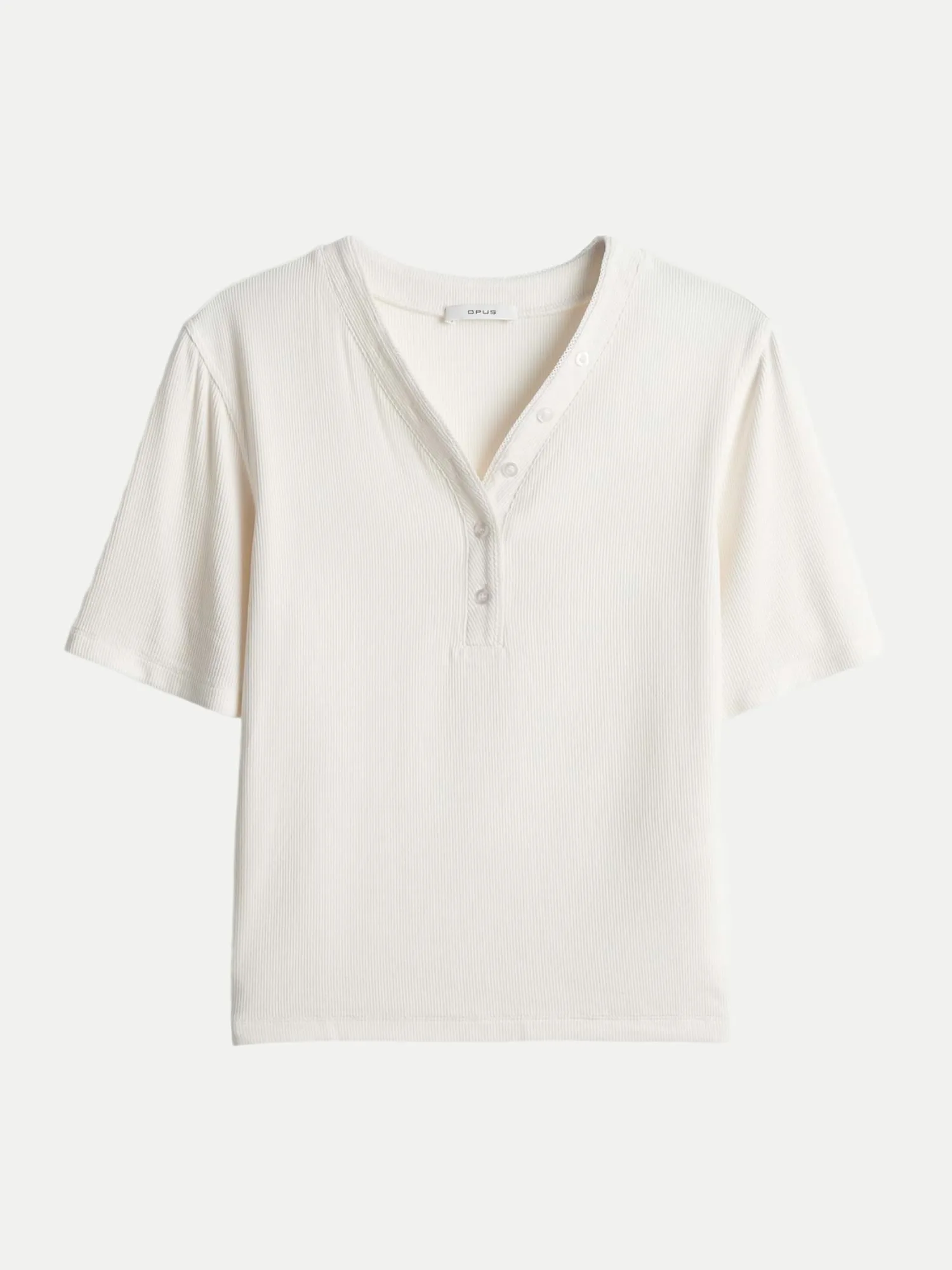 Feines Rippshirt Sanez Weiß 42 - Opus - FashionsVida