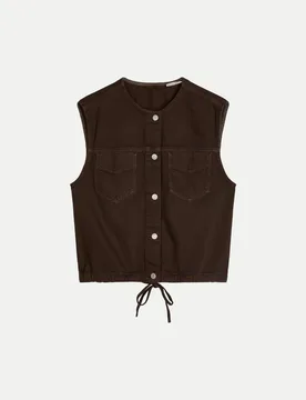 Marc O' Polo Boxy- Fit Jeansweste Braun M - Marc O'Polo - FashionsVida