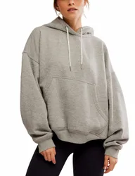 Final Call Cotton Rich Oversized Hoodie Light Grey female