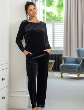 Velour Pyjama Set Black female - Pour Moi - FashionsVida