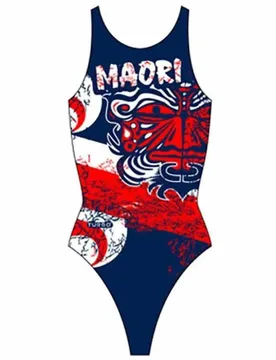 Maori Flag Swimsuit Red / Navy 9-10 Years Girls - TURBO - FashionsVida