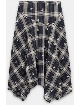 Falda midi fluida con estampado vichy - Parfois - FashionsVida