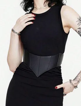 Pieza Cinturón de cintura versátil y personalizado para mujer, negro, asimétrico, ajustable, de moda, sin elasticidad, adecuado para uso diario, fi - Shein - FashionsVida