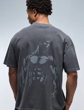 Herren One More Rep Übergroßes Gewaschenes Oberteil Mit Verlängertem Ausschnitt Black Größe XS - boohooMAN - FashionsVida