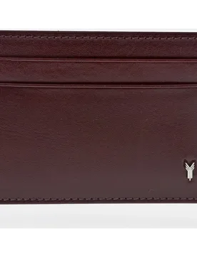 Tarjetero plano hombre en piel color brandy - Yanko - FashionsVida