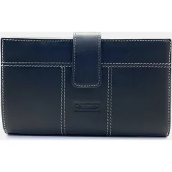 Cartera de piel grande en con capacidad para veinte tarjetas