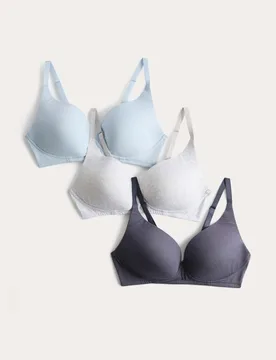 Pk Non Wired Plunge T-Shirt Bras A-E Grey Mix female - M&S - FashionsVida