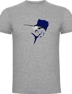 Jumping Sailfish Short Sleeve T-shirt Heather Grey 2XL Men - Kruskis - FashionsVida