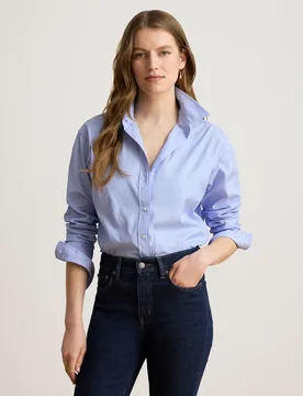 Camisa de mujer de algodón de manga larga - Lauren Ralph Lauren - FashionsVida