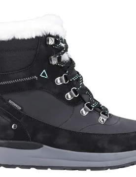 Sheephouse Memory Foam Womens Boots - Black Textile - Size Uk 5 - Cotswold - FashionsVida
