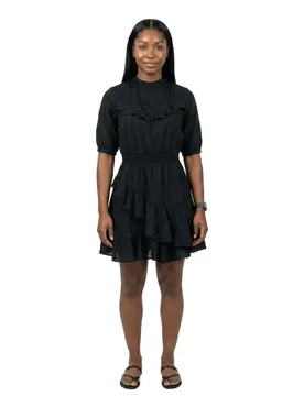 Robe Courte à Manches 3/4 Textured Black XS - Salsa Jeans - FashionsVida