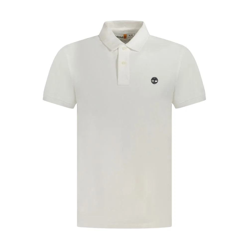 Mens White Cotton Men Polo Shirt - Ivory - Size Medium - Timberland - FashionsVida